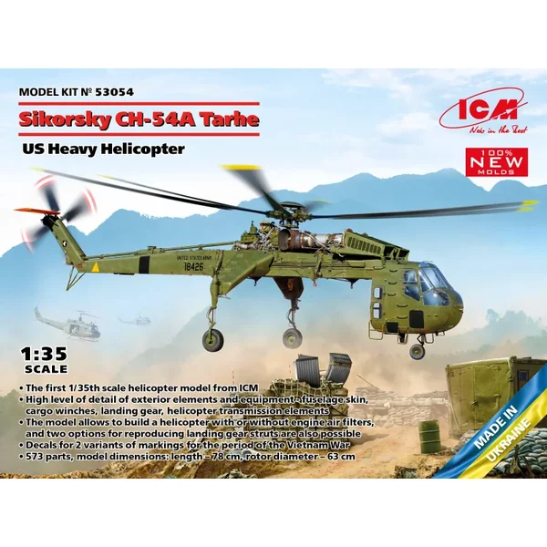 Sikorsky CH-54A Tarhe, US Heavy Helicopter (100% nouveaux moules)