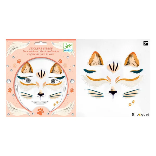 Sticker visage - Tatouage Chat