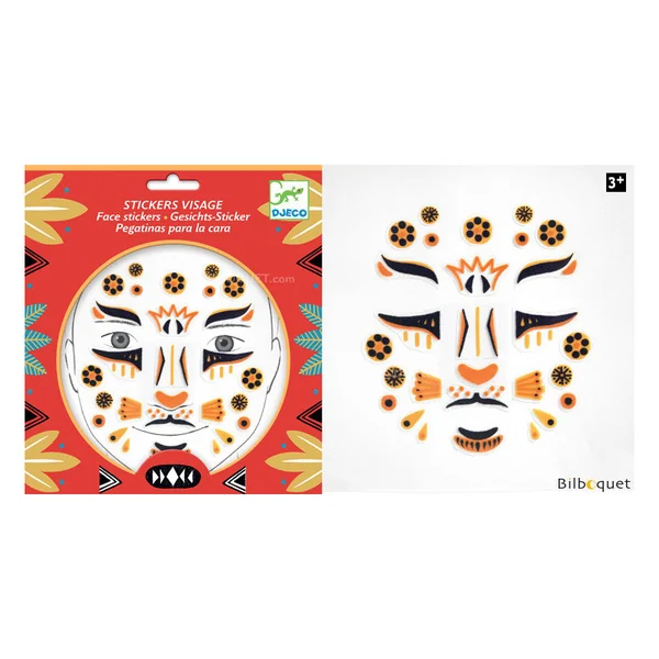 Sticker visage - Tatouage Léopard