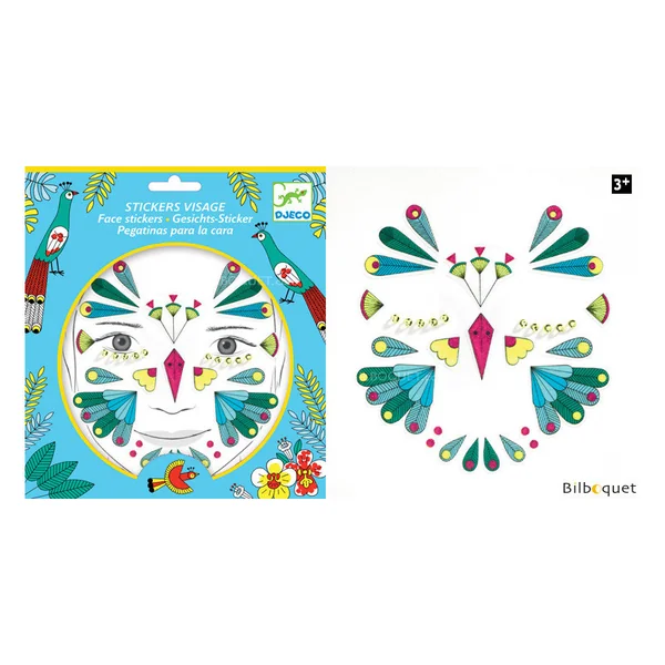 Sticker visage - Tatouage Oiseau