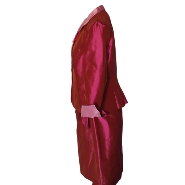 Superbe ensemble fushia en soie de chez Clairmodel (ku2)