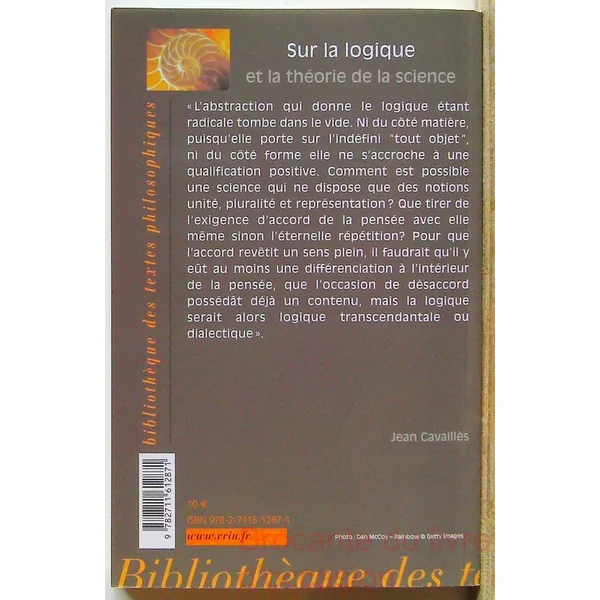 Sur la logique et la théorie de la science