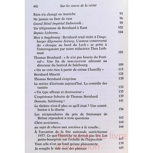 Sur les traces de la vérité - Discours, lettres, entretiens, articles