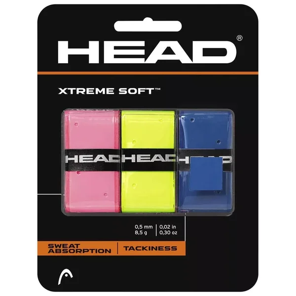 Surgrips Head Xtreme Soft Rose Jaune Bleu x 3