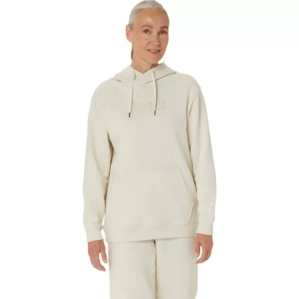 Sweat à capuche Asics Logo Femme Blanc cassé