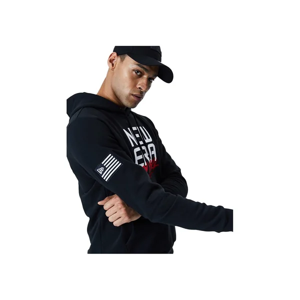 Sweat à capuche noir à graphique New York
