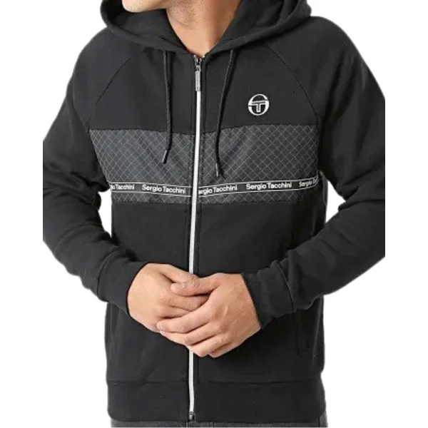 Sweat à Capuche Zippé Sergio Tacchini Nosmud Noir