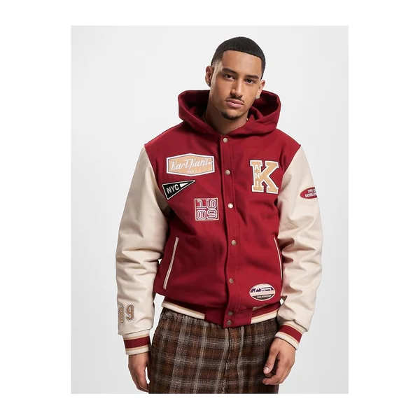 Teddy Karl kani Retro Patch Hooded Block rouge