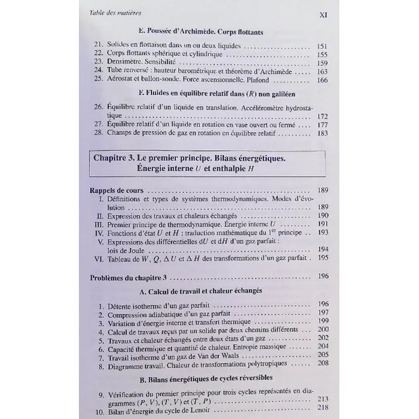 Thermodynamique - Problèmes résolus, 1re année