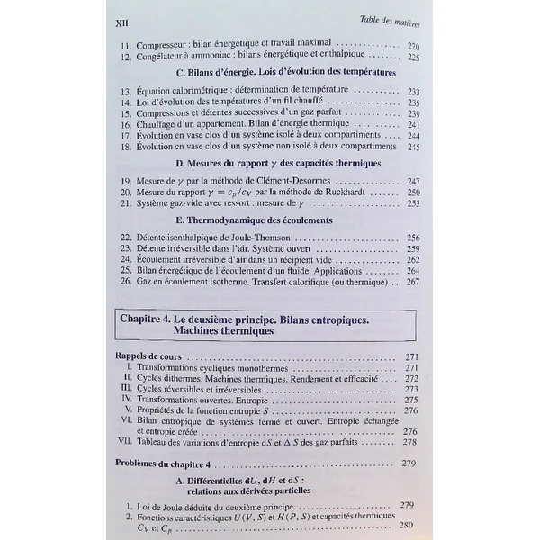Thermodynamique - Problèmes résolus, 1re année