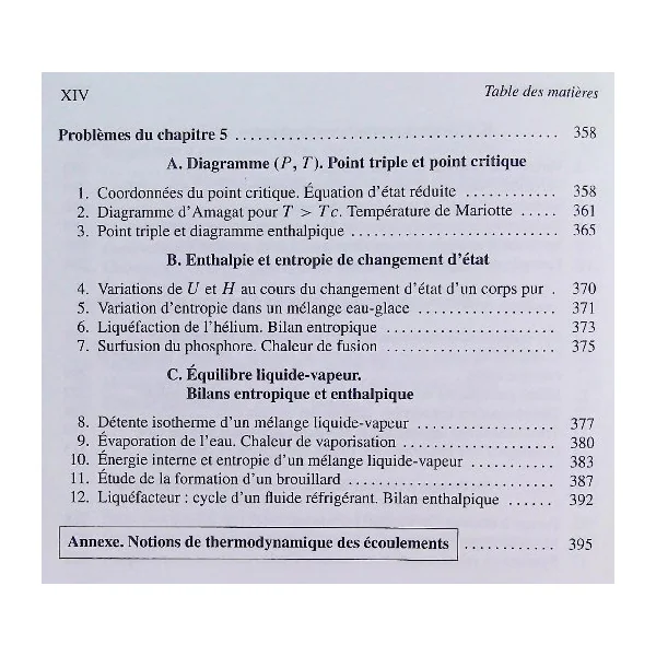 Thermodynamique - Problèmes résolus, 1re année