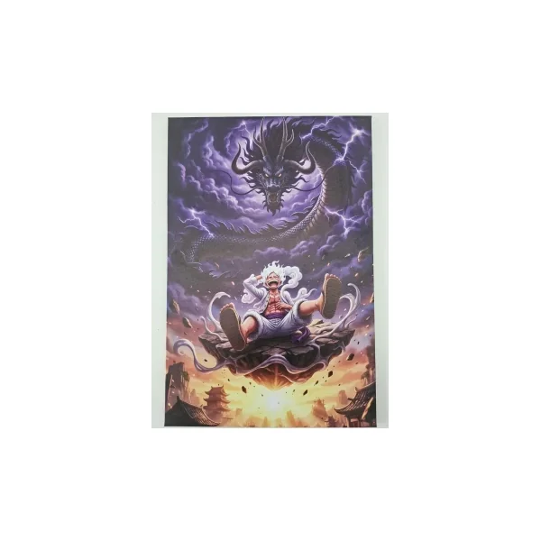 🔥Toile Encadrée Luffy Gear 5 Vs Kaido One Piece 40x60 Cm