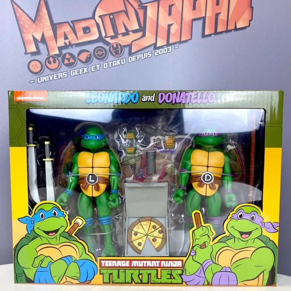 TORTUES NINJA Pack Figurines Leonardo & Donatello Neca Série 2