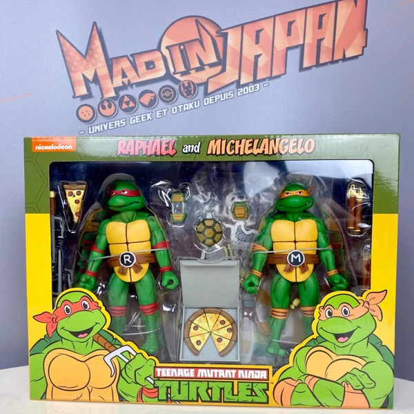 TORTUES NINJA Pack Figurines Michelangelo & Raphael Neca Série 2