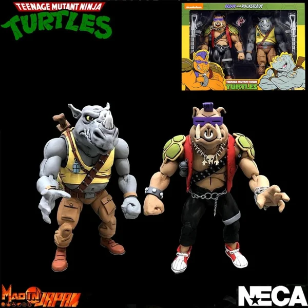 TORTUES NINJA Pack Figurines Rocksteady & Bebop NECA Série 2