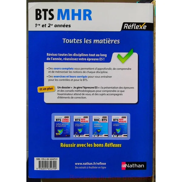 Toutes les matières - BTS MHR - Réflexe - Examen 2025