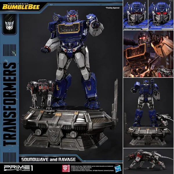 TRANSFORMERS BUMBLEBEE Statue Soundwave & Ravage P1 Studio