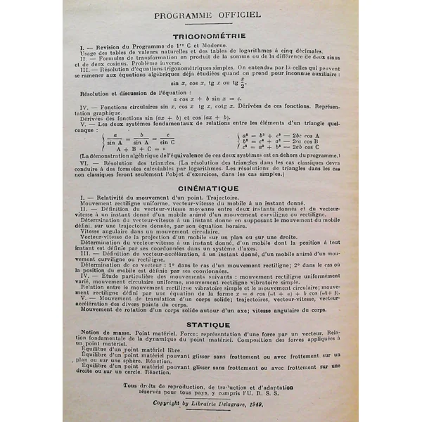Trigonométrie Et Mécanique-