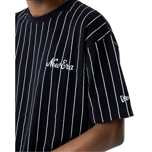 T-shirt Baseball New era à rayures fines bleu