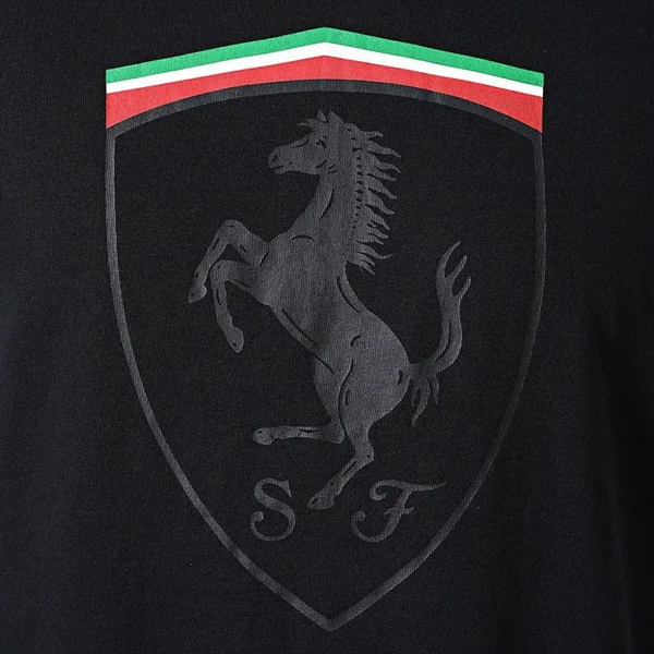T-shirt Ferrari Graphique Mono Shield Noir - Homme