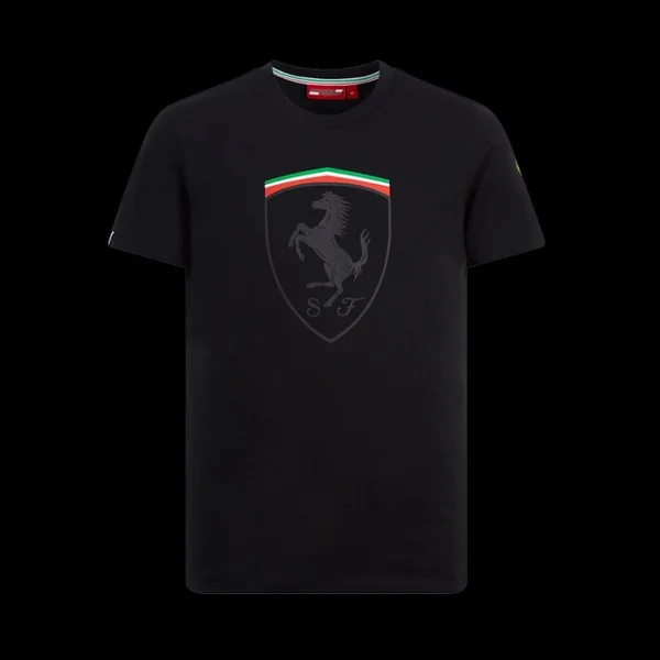 T-shirt Ferrari Graphique Mono Shield Noir - Homme