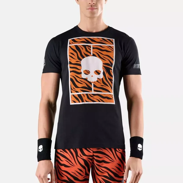 T-Shirt Hydrogen Tennis Court Noir / Orange