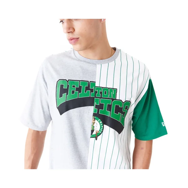 T-Shirt New era Oversized NBA Half Pinstripe Boston Celtics