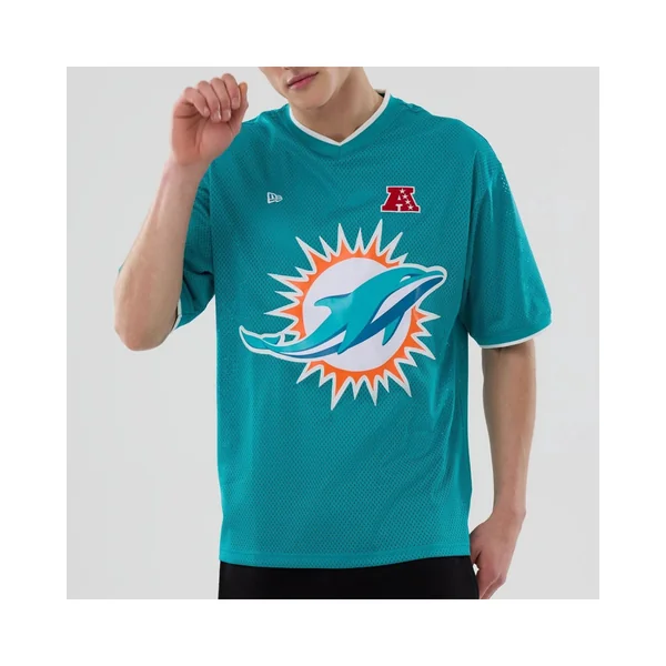 T-shirt Oversize en Mesh Miami Dolphins NFL Turquoise