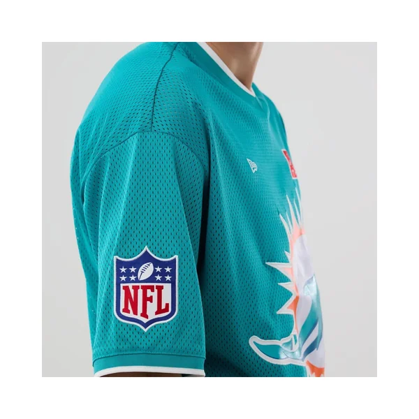 T-shirt Oversize en Mesh Miami Dolphins NFL Turquoise