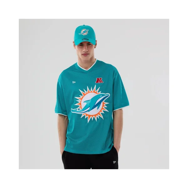 T-shirt Oversize en Mesh Miami Dolphins NFL Turquoise