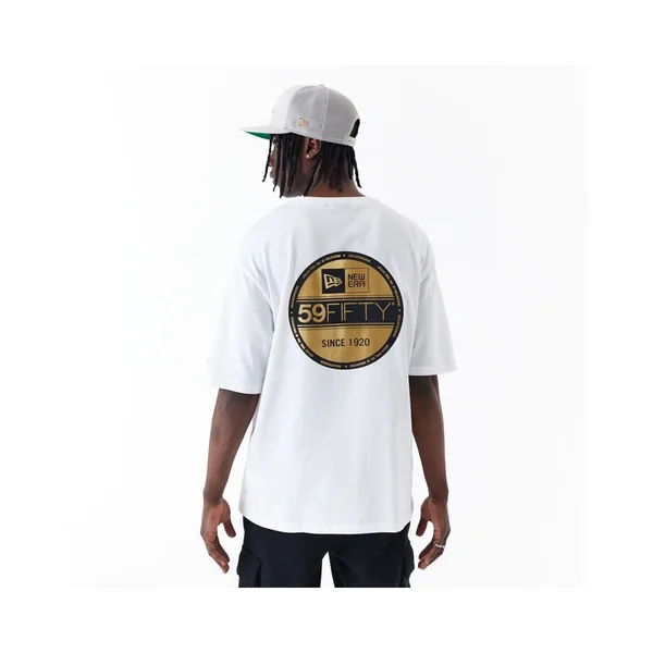 T-shirt Oversize New Era Sticker Blanc