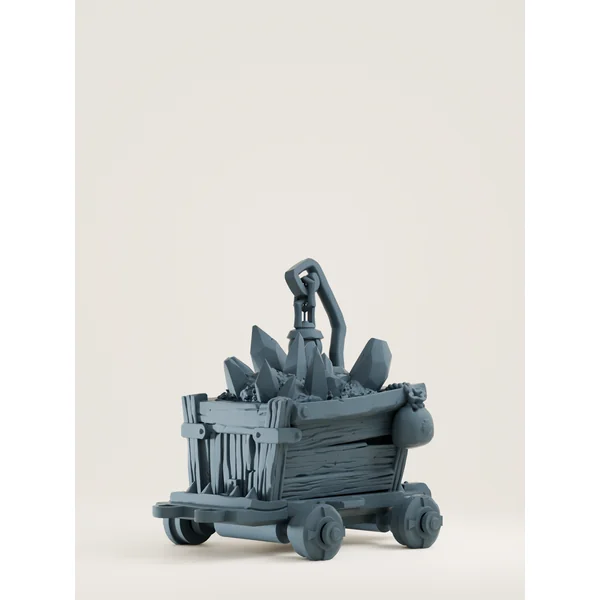 Tuiles Rails et chariots modulaires de mine