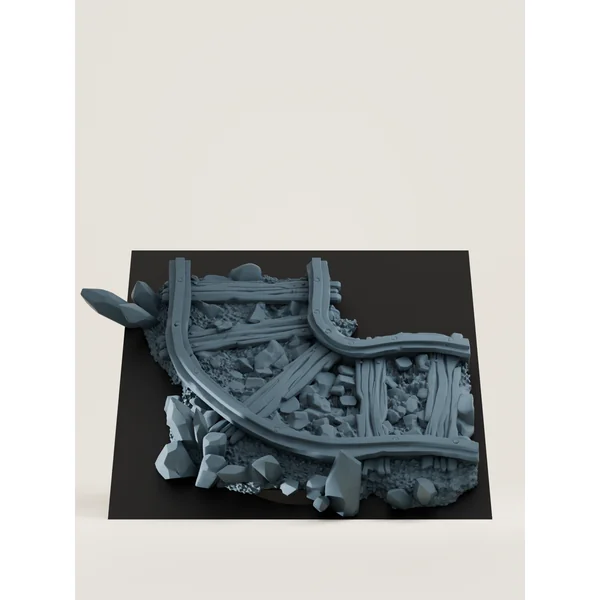 Tuiles Rails et chariots modulaires de mine