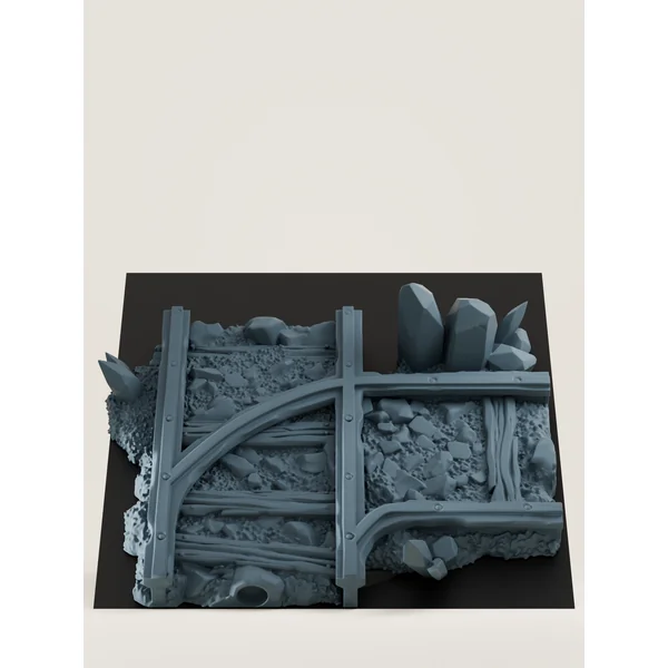 Tuiles Rails et chariots modulaires de mine