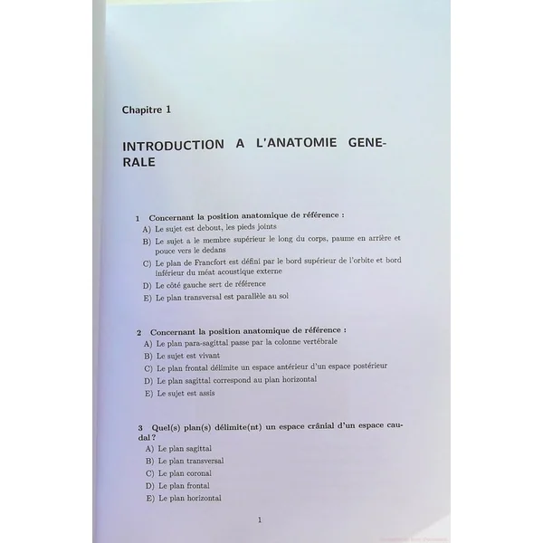 UE5 - Anatomie - 1000 Qcm