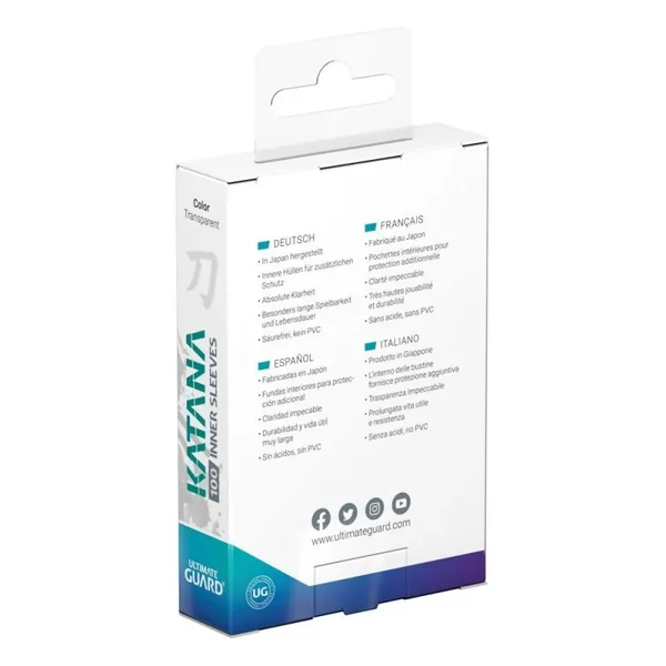 Ultimate Guard 100 Katana Inner Sleeves taille standard Transparent