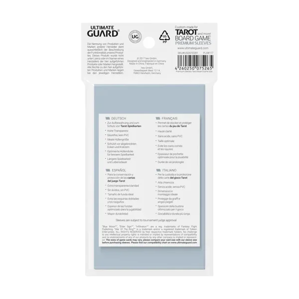 Ultimate Guard 50 pochettes Premium Soft Sleeves jeu de Tarot