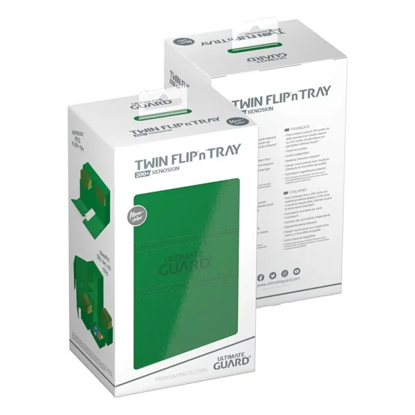 Ultimate Guard Twin Flip`n`Tray 200+ XenoSkin Monocolor Vert