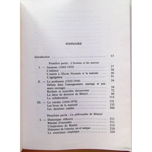 Un Philosophe méconnu, Georges Bénézé : 1888-1978