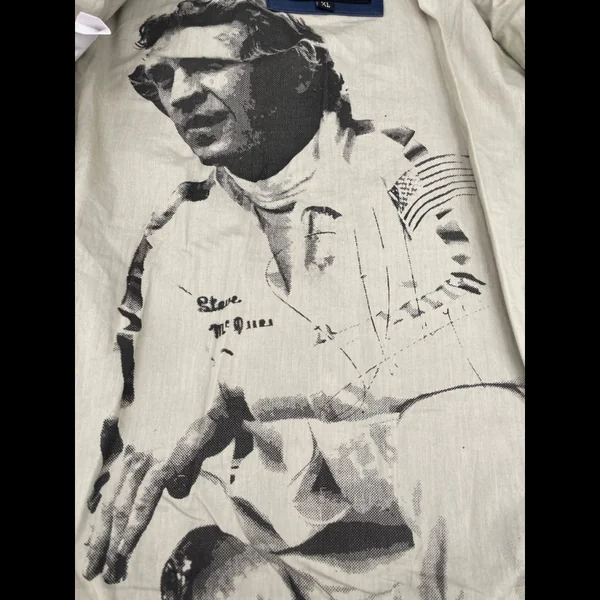 Veste Cuir Steve McQueen 24H Du Mans Scott Bleu - Homme