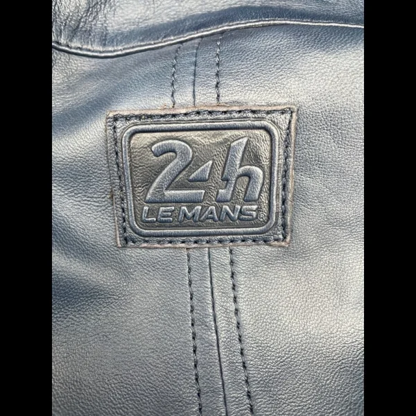 Veste Cuir Steve McQueen 24H Du Mans Scott Bleu - Homme