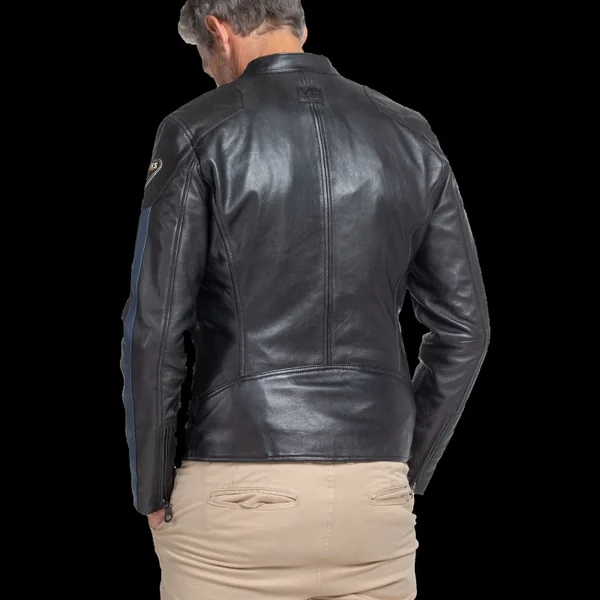 Veste Cuir Steve McQueen 24H Du Mans Scott Noir - Homme