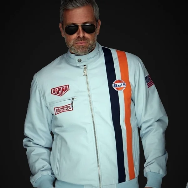 Veste Gulf Michael Delaney / Steve McQueen Roadmaster Bleu Gulf - homme