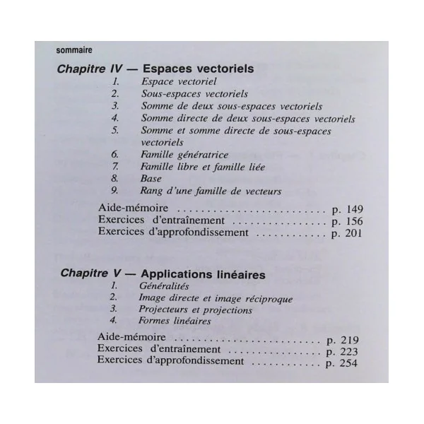 Éléments d'algèbre- 137 Exercices Corrigés, Aide-Mémoire